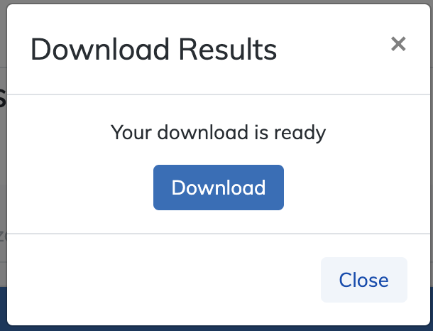 Download results button